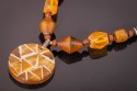 Naszyjnik pomarańcz MEDALION MOZAIKA Biżuteria indyjska