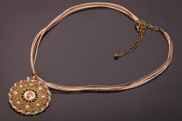 Naszyjnik sznurkowy MEDALION KAMIENIE Biżuteria indyjska