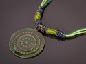 Naszyjnik sznurkowy ZIELONA MANDALA Biżuteria indyjska