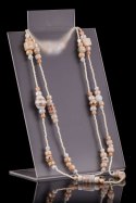 Naszyjnik sznurkowy koraliki ÉCRU Biżuteria indyjska