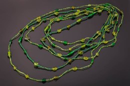 Naszyjnik sznurkowy korale ZIELENIE Biżuteria indyjska