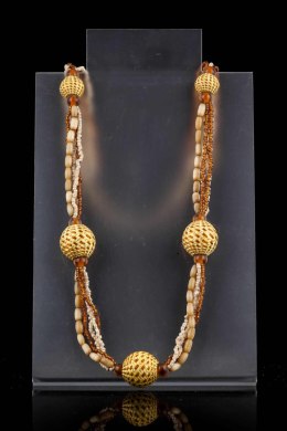 Naszyjnik sznurkowy KORALE PLECIONE duże Biżuteria indyjska