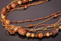 Naszyjnik sznurkowy DREWNIANE KORALE Biżuteria indyjska