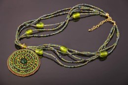Naszyjnik z koralikami MANDALA ZIELONA Biżuteria indyjska