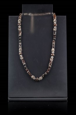 Naszyjnik z koralików CIEMNY BRĄZ Biżuteria indyjska