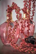 Wazon pękaty szklany ze złotą szyjką różowy CAMI L