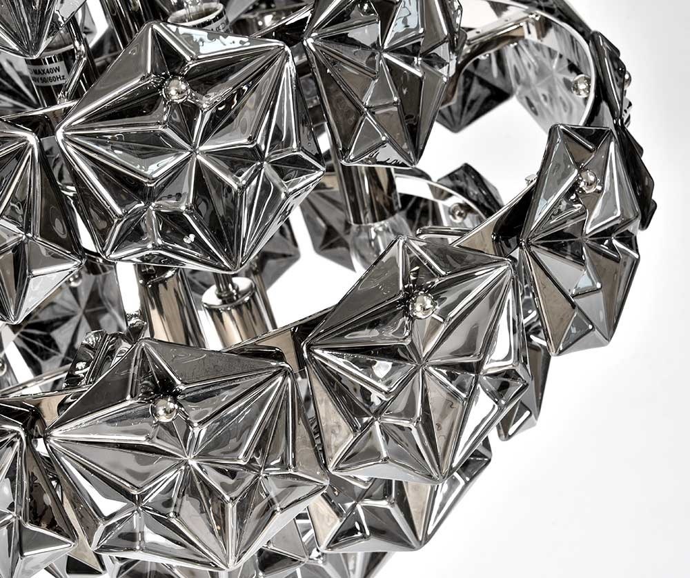 Żyrandol kryształowy srebrny Glamour 1C
