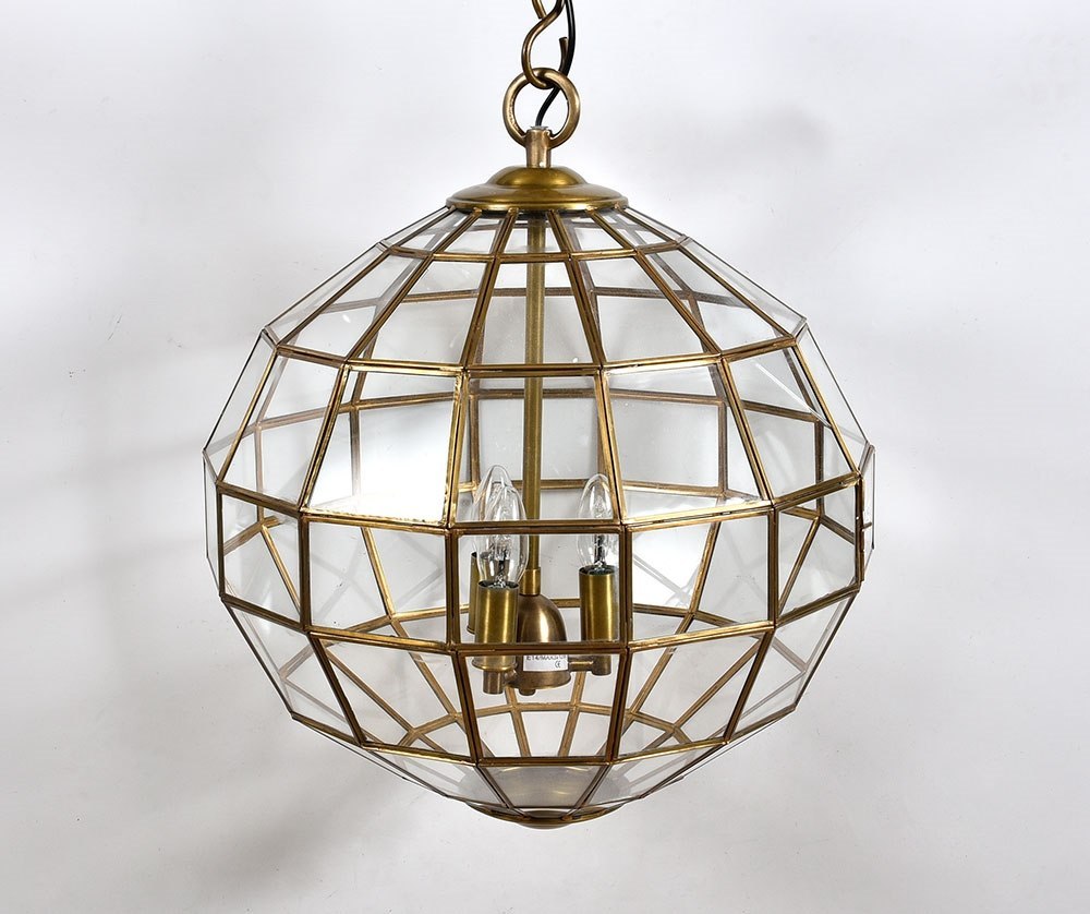 Lampa ze szkła i metalu Gold Line