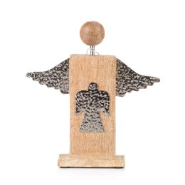 Ozdoba świąteczna aniołek z metalowymi skrzydłami Anioł