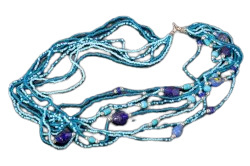 Naszyjnik sznurkowy BŁĘKIT Biżuteria indyjska
