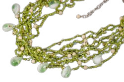 Naszyjnik sznurkowy zielony ŁEZKI Biżuteria indyjska