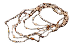 Naszyjnik sznurkowy korale BEŻE Biżuteria indyjska