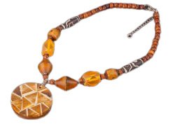 Naszyjnik pomarańcz MEDALION MOZAIKA Biżuteria indyjska
