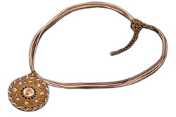 Naszyjnik sznurkowy MEDALION KAMIENIE Biżuteria indyjska