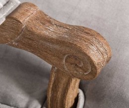 Fotel z drewna dębowego welur szary Classic