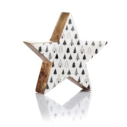 Dekoracja gwiazdka drewniana we wzory ALERIO