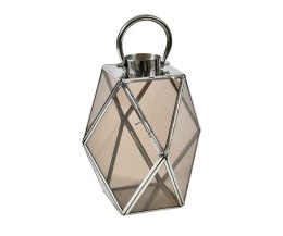 Lampion z przydymionego szkła wysoki geometryczny Deluxe 1C S
