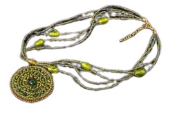 Naszyjnik z koralikami MANDALA ZIELONA Biżuteria indyjska