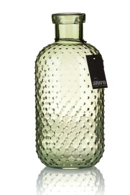 Wazon szklany butelka w kropki zieleń MADI L