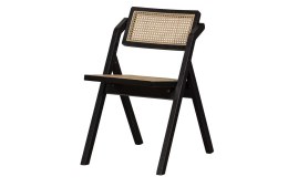 Krzesło drewniane z ratanowym siedziskiem Weft