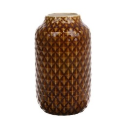 Ceramiczny wazon brązowy glazurowany