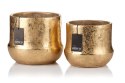 Osłonka/doniczka ceramiczna zaokrąglona złota ABILE XL