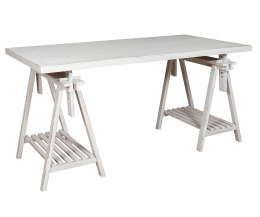 Stolik / biurko drewniane na kozłach białe Wenecja 2
