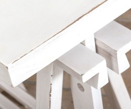 Stolik / biurko drewniane na kozłach białe Wenecja 2