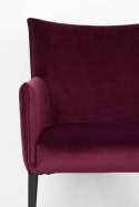 Fotel tapicerowany velvet DEAN bordowy