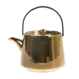Ceramika bold&basic: Dzbanek do herbaty ceramiczny złoty