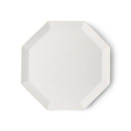 Kolekcja Athena: ośmiokątny talerz obiadowy biały