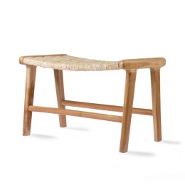 Podnóżek / ławka z drewna tekowego i plecionej abaki