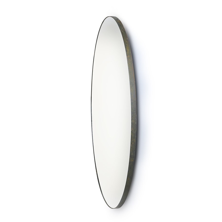 Okrągłe lustro w metalowej ramie 120 cm