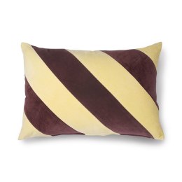 Poduszka velvet w paski żółty/fioletowy (40x60)