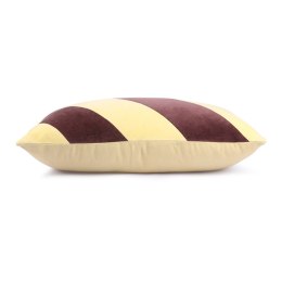 Poduszka velvet w paski żółty/fioletowy (40x60)
