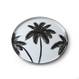 Porcelanowy talerz obiadowy w palmy z serii "Dżungla"