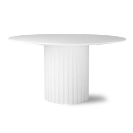 Stół okrągły jadalniany Pillar biały 140 cm