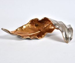 Dekoracja srebrno-złota liść Etno