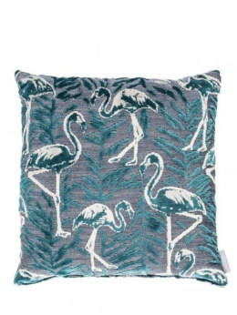 Poduszka z flamingami KYLIE niebieska 45x45