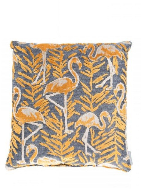 Poduszka z flamingami KYLIE żółta 45x45