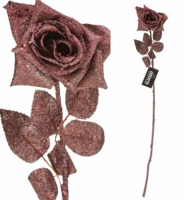 Kwiat sztuczny róża miedziana Aluro