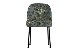 Krzesło do jadalni VOGUE szare z motywem kwiatowym