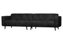 Sofa STATEMENT 4-osobowa 280 cm zamszowa czarna