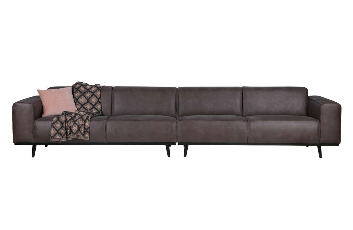 Sofa STATEMENT 4-osobowa 360 cm skóra+pes szara