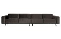 Sofa STATEMENT xl 4-osobowa 372 cm velvet ciemnooszary