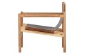 Fotel drewniany skórzany CHILL brązowy