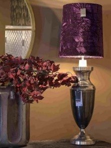 Abażur do lampy aksamit fioletowy L