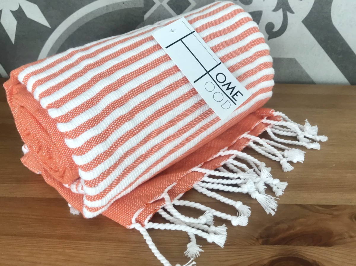 Ręcznik plażowy saunowy 180x100 pomarańczowy COTTY