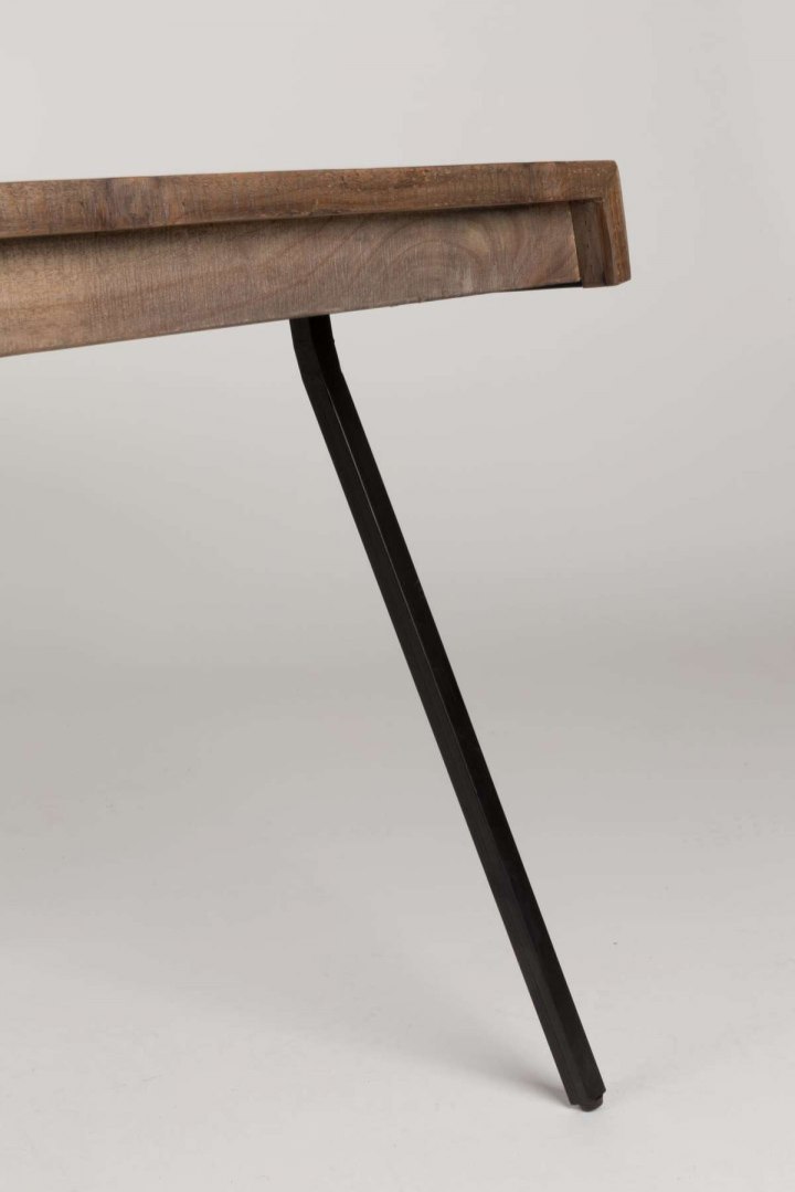 Stół z drewna tekowego i metalu 220x100 SABA naturalny