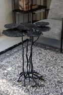Stolik liście lilie wodne aluminiowy LILIANA czarny